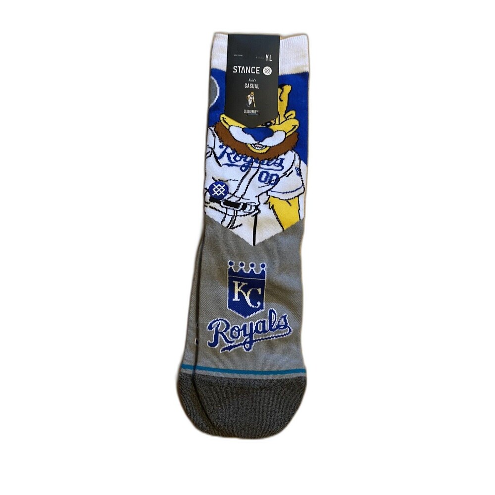 Stance Kansas City Royals MLB Royals Mascot Socks Youth Size Large 3-5.5 NWT